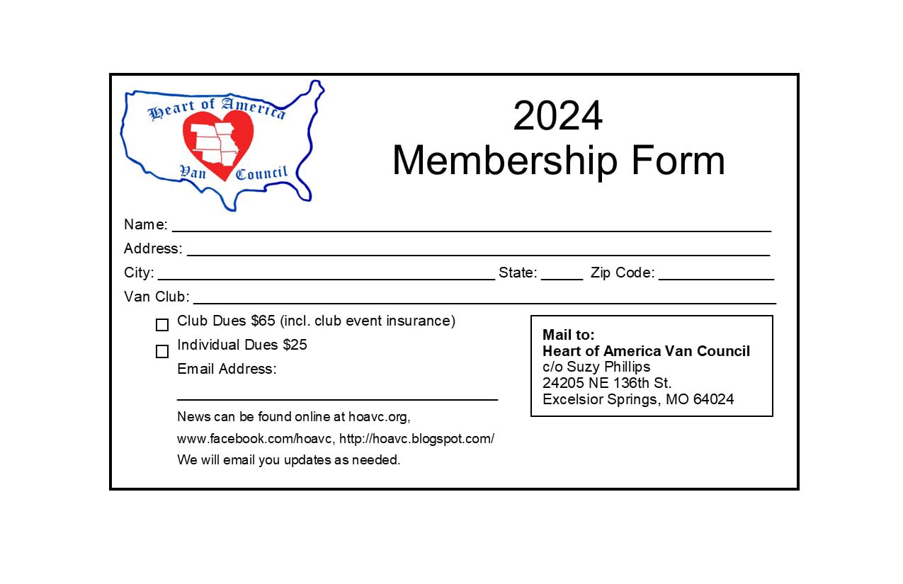 Heart of America Van Council Membership